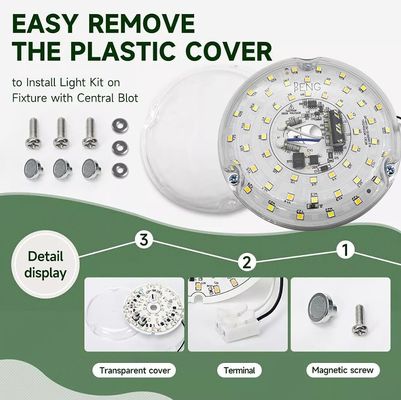 120V 15W Driverless Dia 100mm Led Light Untuk Led Fan Light Dengan Sertifikat ETL Ceiling Fan Led Light Replacement