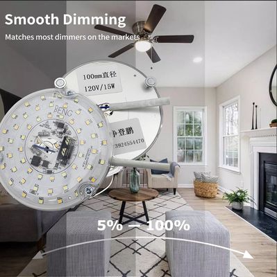 120V 15W Driverless Dia 100mm Led Light Untuk Led Fan Light Dengan Sertifikat ETL Ceiling Fan Led Light Replacement