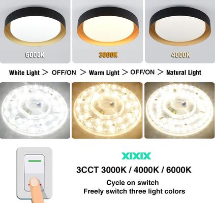 Dia125mm Round Pcb Board 4.9'' LED Retrofit Light Kit 22W Warna 3CCT 3000K/4500K/6000K CRI90 Untuk Lampu Penggantian Kipas Langit-langit Panel PCB Lampu Langit-langit LED Retrofit Kit120V 2200LM