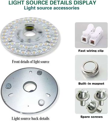 Dia125mm Round Pcb Board 4.9'' LED Retrofit Light Kit 22W Warna 3000K/4500K/6000K CRI90 Untuk Panel Penggantian Lampu Kipas Langit-langit PCB,Lampu Langit-langit LED Retrofit Kit,120V 2200LM,