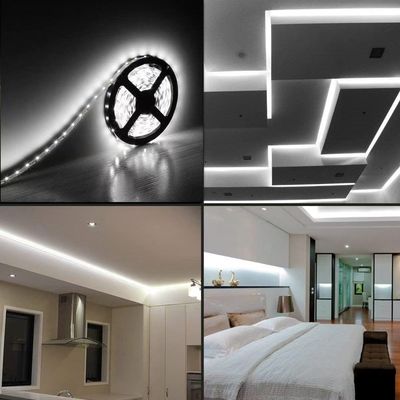 Lampu Strip LED Fleksibel 600 Unit LED Strip LED Waterproof 12 Volt LED Light Strip Paket 16,4ft/5m untuk Liburan Pesta Rumah Dekorasi Indoor Outdoor Waterproof Putih 1 Paket