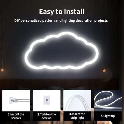16.5FT / 5 Meter Tanpa noda Sistem Saluran Silikon LED Tabung Fleksibel Dengan Tutup Putih Susu Jalur Luas Untuk 12mm Waterproof LED Strip Light USC7 WW