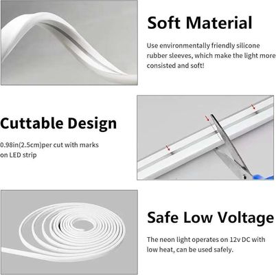 16.5FT / 5 Meter Tanpa noda Sistem Saluran Silikon LED Tabung Fleksibel Dengan Tutup Putih Susu Jalur Luas Untuk 12mm Waterproof LED Strip Light USC7 WW