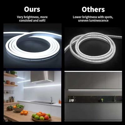 16.5FT / 5 Meter Tanpa noda Sistem Saluran Silikon LED Tabung Fleksibel Dengan Tutup Putih Susu Jalur Luas Untuk 12mm Waterproof LED Strip Light USC7 WW
