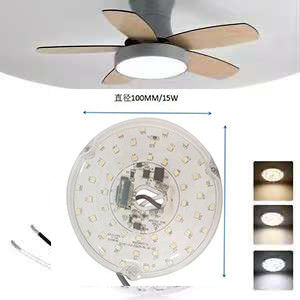 Mesin Lampu LED 15W 100MM Untuk Ruang Makan 120V Panel Fan Langit-langit Kit Retrofit Dengan Modul DOB LED Lampu Lampu Lampu Lampu Langit-langit