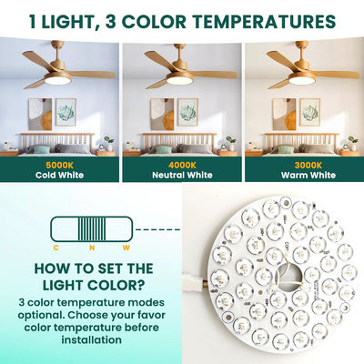 High Lumen 230V 15W 110MM 36V 3CCT Spare Part Ceiling Fan PCB Board Driver Kurang LED Modul Dimming Dan Penyesuaian Warna