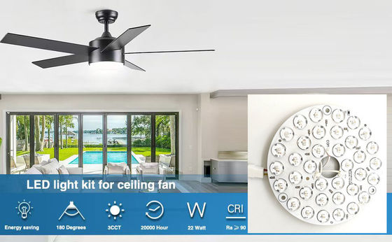 High Lumen 230V 15W 110MM 36V 3CCT Spare Part Ceiling Fan PCB Board Driver Kurang LED Modul Dimming Dan Penyesuaian Warna