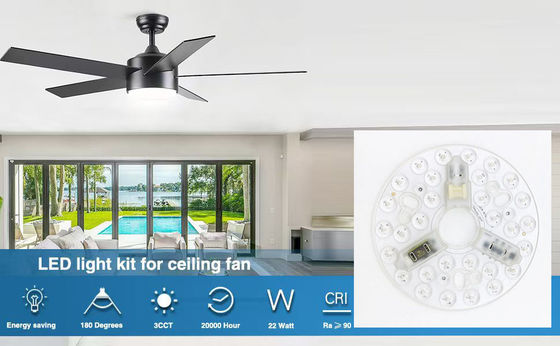 ERP Rosh LED Modul 5CCT 12W/18W/24W DIP Switch Lampu Langit-langit Kipas Dengan Witch Power Mengganti Modul LED