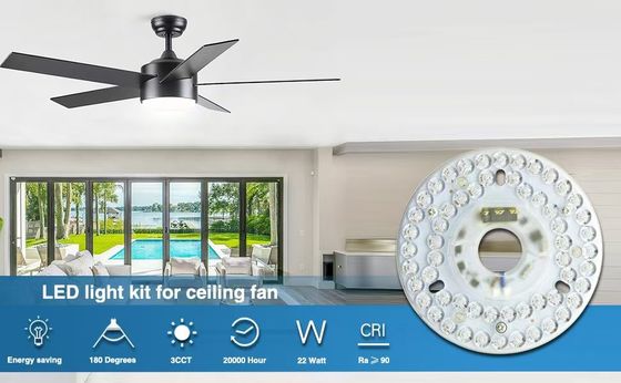5CCT 18W/24W DIP Switch Ceiling Light Fan With Witch Power Mengganti LED Module 120V Ceiling Fan Panel Retrofit Kit Dengan Modul DOB