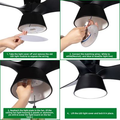 5CCT 18W/24W DIP Switch Ceiling Light Fan With Witch Power Mengganti LED Module 120V Ceiling Fan Panel Retrofit Kit Dengan Modul DOB