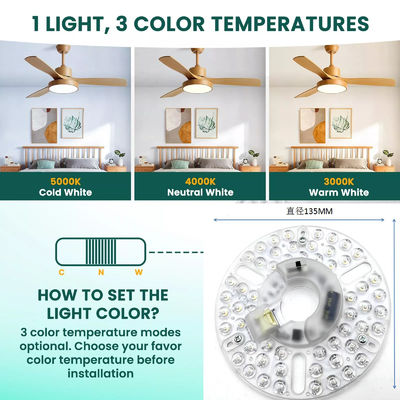 5CCT 18W/24W DIP Switch Ceiling Light Fan With Witch Power Mengganti LED Module 120V Ceiling Fan Panel Retrofit Kit Dengan Modul DOB