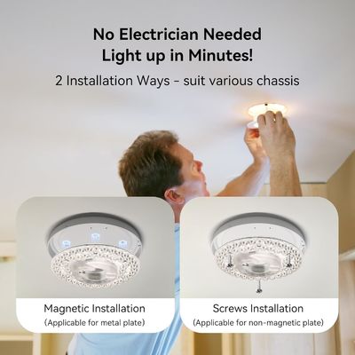 4.92  Universal Ceiling Fan Led Light Penggantian untuk Ceiling Fan Flush Mount Ceiling Light, 18W 3CCT 3000K 4000K 6000K 1500LM CRI90 Dimmable Affordable Solution untuk Hampton Bay Harbor Breeze Hunter
