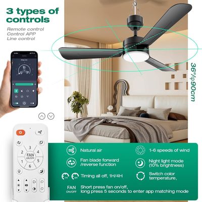 Kipas Langit-langit dengan Lampu, 36 &quot;LED Kipas Lampu Gantung dengan Hook, Hook Jenis Kipas Lampu Langit-langit, Plug di Lampu Kipas Lampu Langit-langit, 40W, 3000-6500k, Remote Control, Portable Kipas Lampu untuk Tempat Tidur Camping, Patio, ((Black) N DFFFFFN`