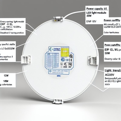 Lampu Panel LED Bulat 24W Bersertifikasi ERP ETL dengan CCT yang Dapat Disesuaikan