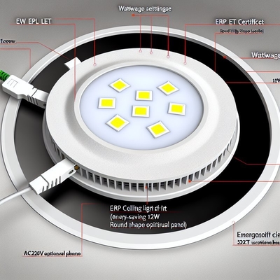 Lampu Panel LED Bulat 24W Bersertifikasi ERP ETL dengan CCT yang Dapat Disesuaikan