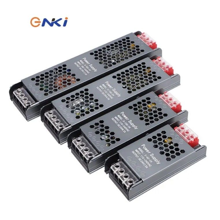 Suplai Listrik Ultra Tipis Dan Ringan 12V/24V 60W 100W 150W Led Driver Switching Power Supply Untuk Led Strip Light Tin Box